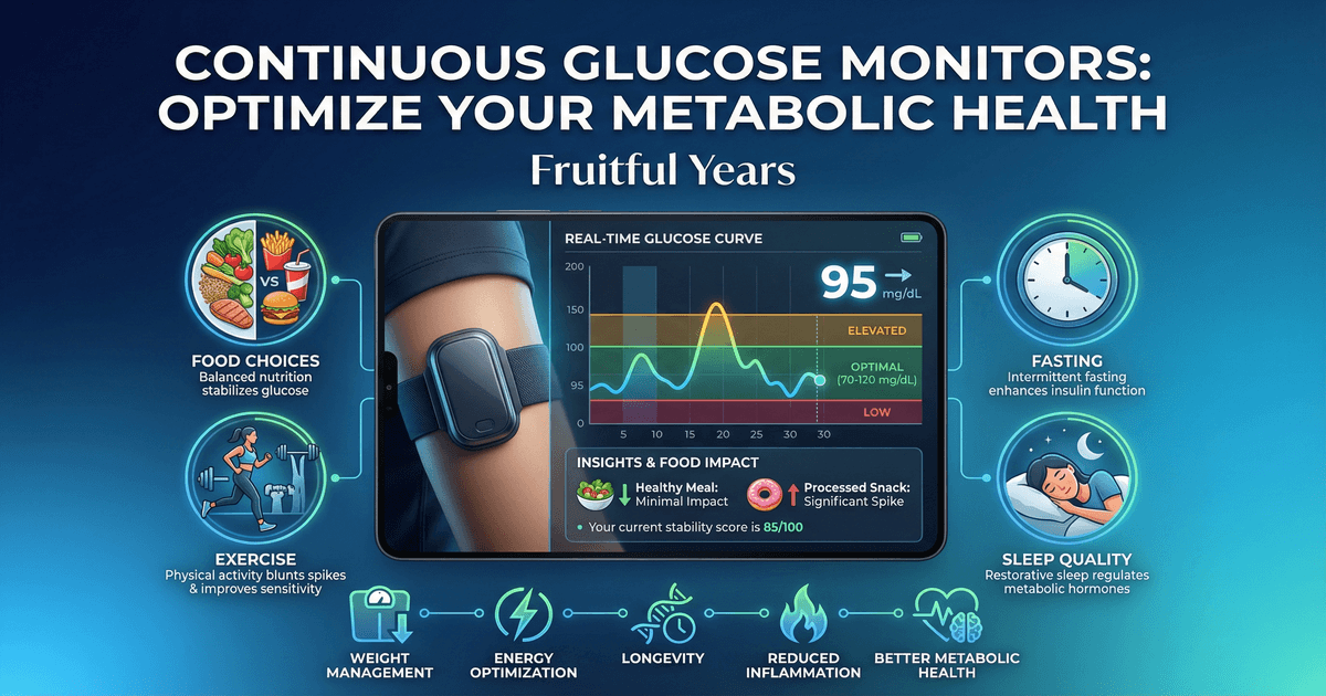 Continuous glucose monitors for metabolic health and longevity