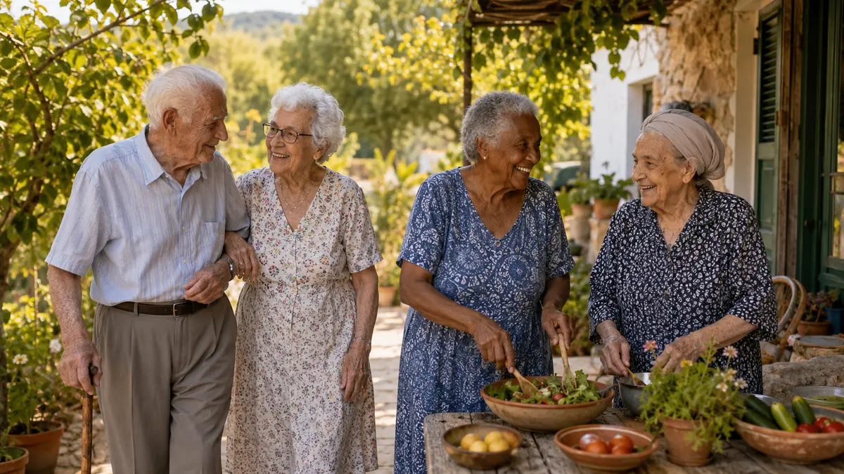 Older adults sharing movement, a plant-rich meal and social connection outdoors